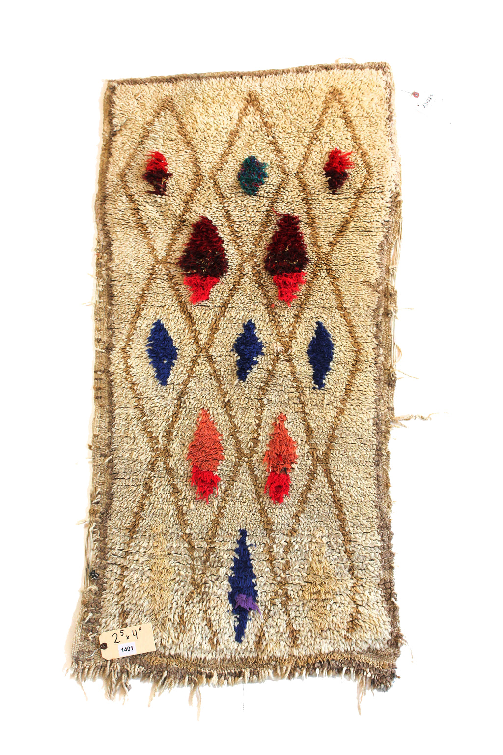 1401 Moulouya with Taupe/Brown/Red/Blue Diamonds Pattern