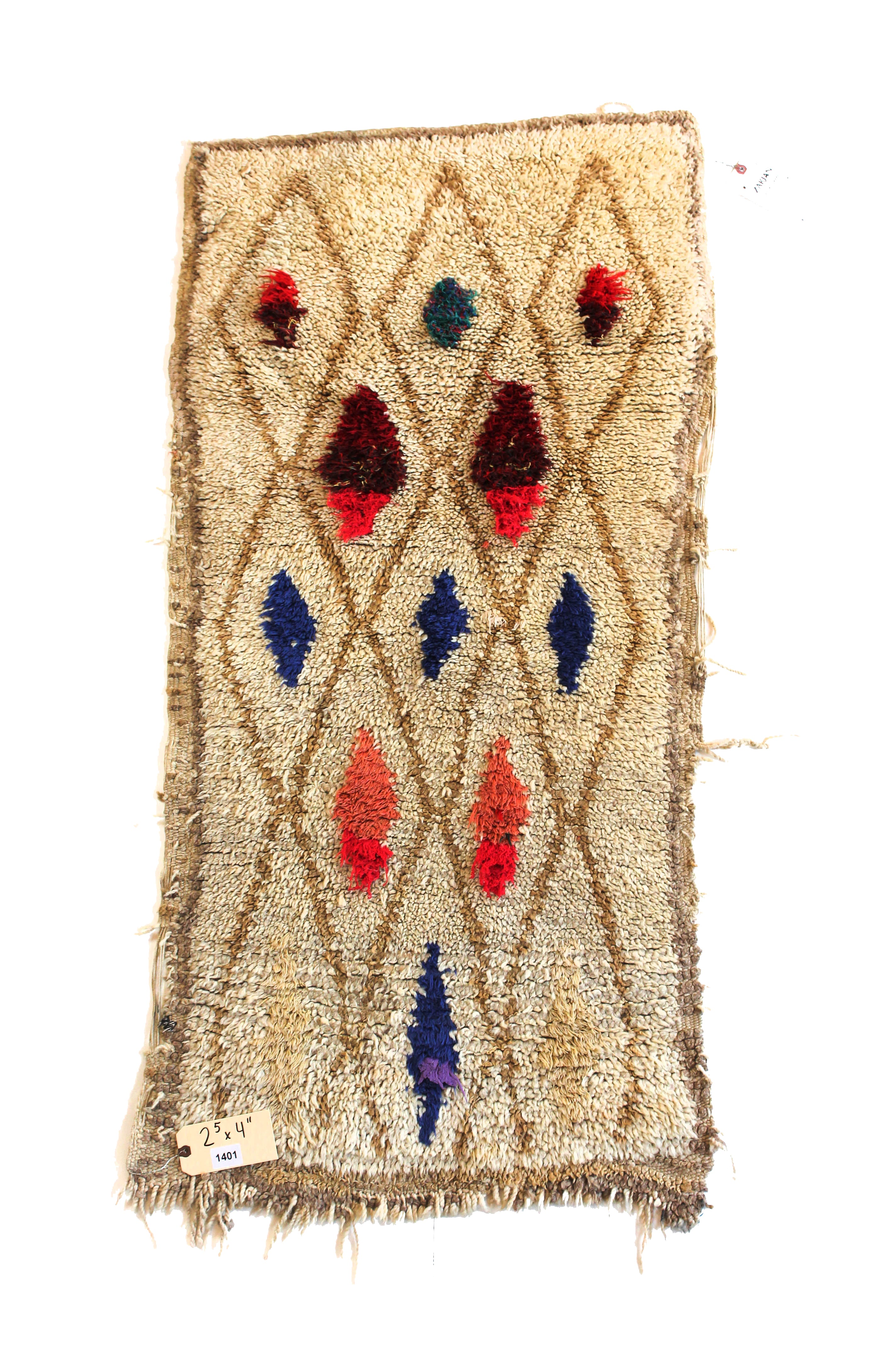1401 Moulouya with Taupe/Brown/Red/Blue Diamonds Pattern