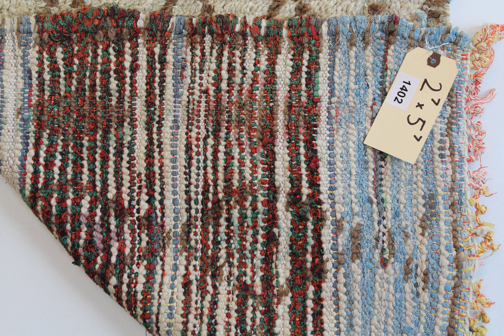 1402 Moulouya with Taupe/Brown/Green/Pink Diamonds Pattern