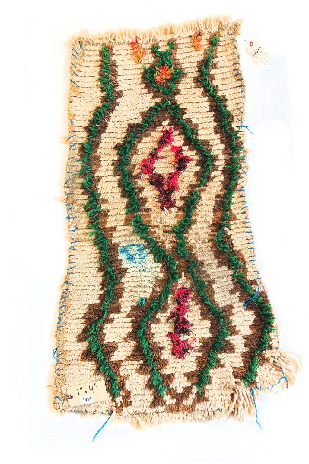 1419 Moulouya with Taupe/Brown/Pink/Green/Orange/Blue Diamonds Pattern