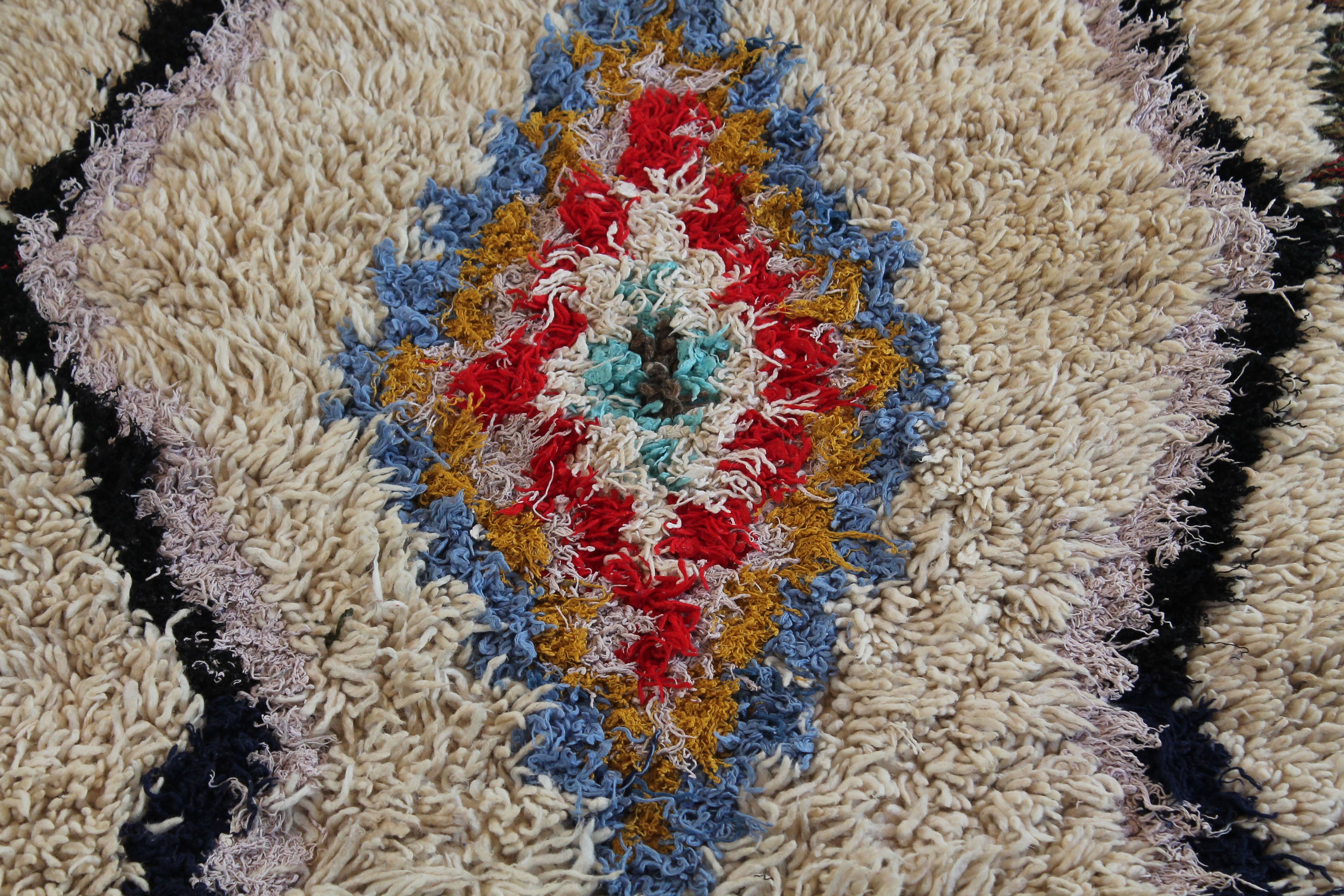 1427 Open East with Taupe/Mustard/Red/Black/Blue Diamonds Pattern