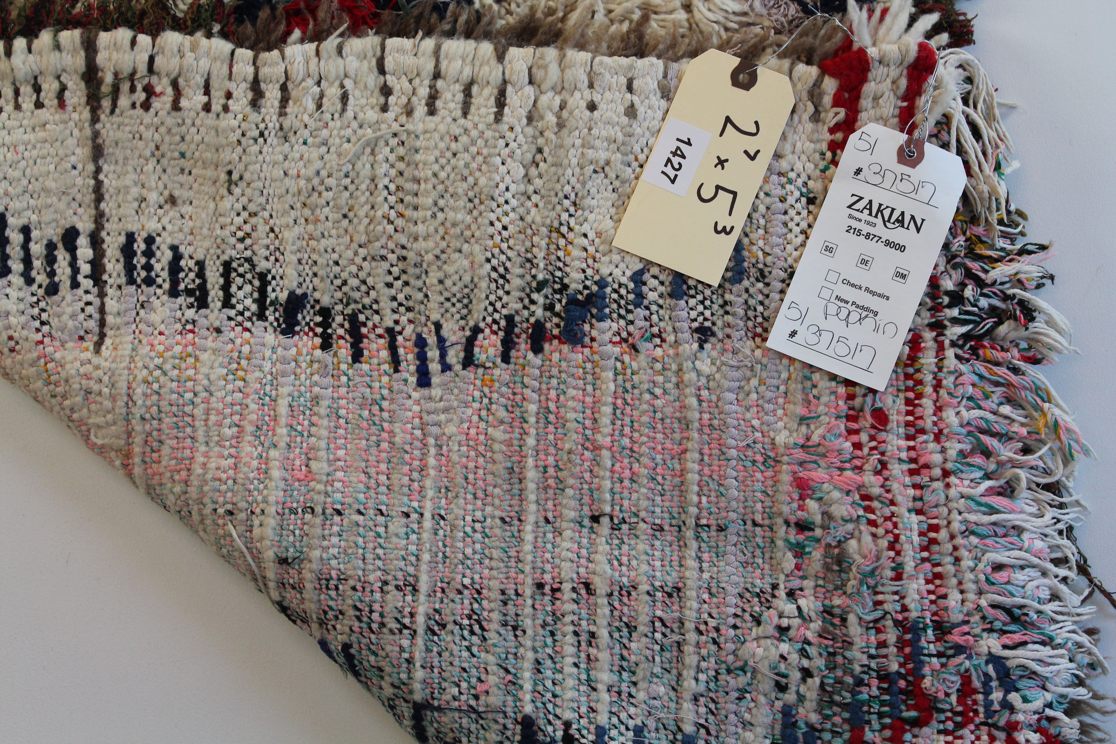 1427 Open East with Taupe/Mustard/Red/Black/Blue Diamonds Pattern