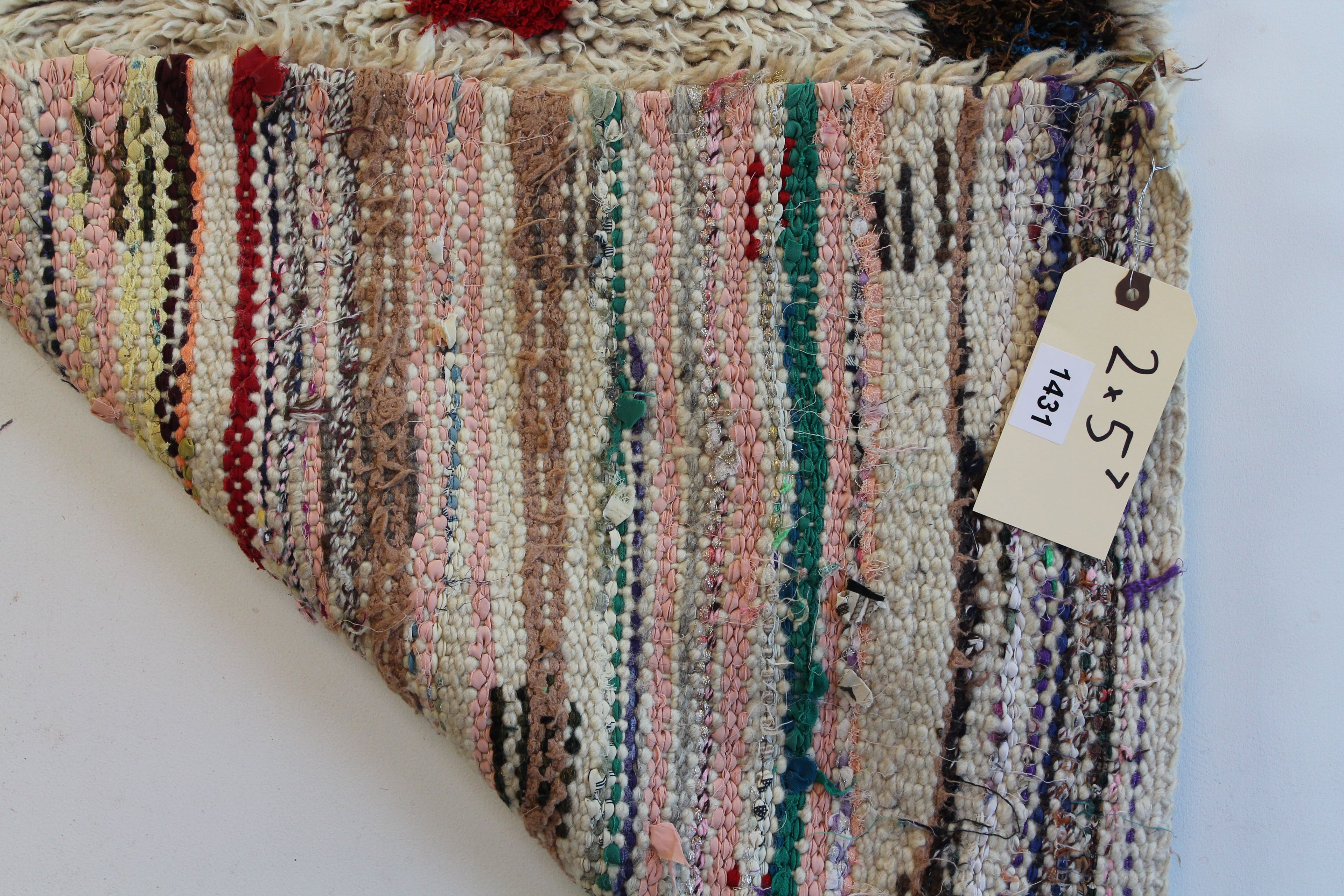 1431 Moulouya with Taupe/Brown/Red/Blue Squares Pattern