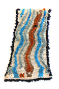 1436 Moulouya with Taupe/Orange/Blue Veritcal Stripes Pattern