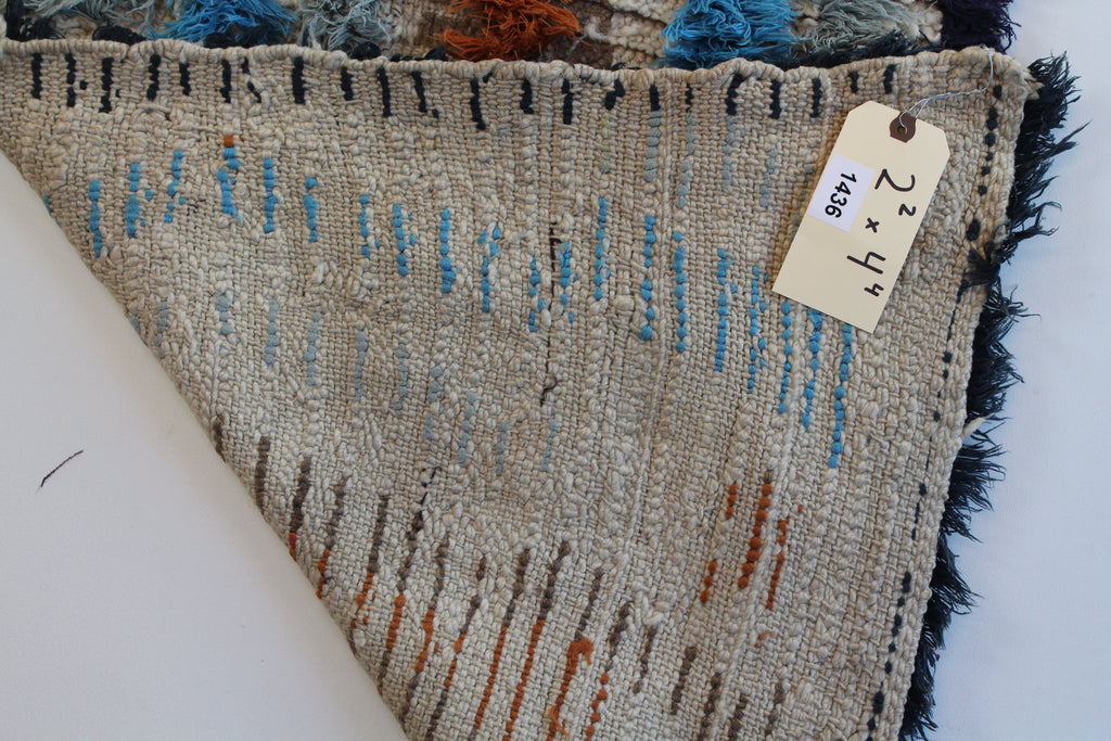 1436 Moulouya with Taupe/Orange/Blue Veritcal Stripes Pattern