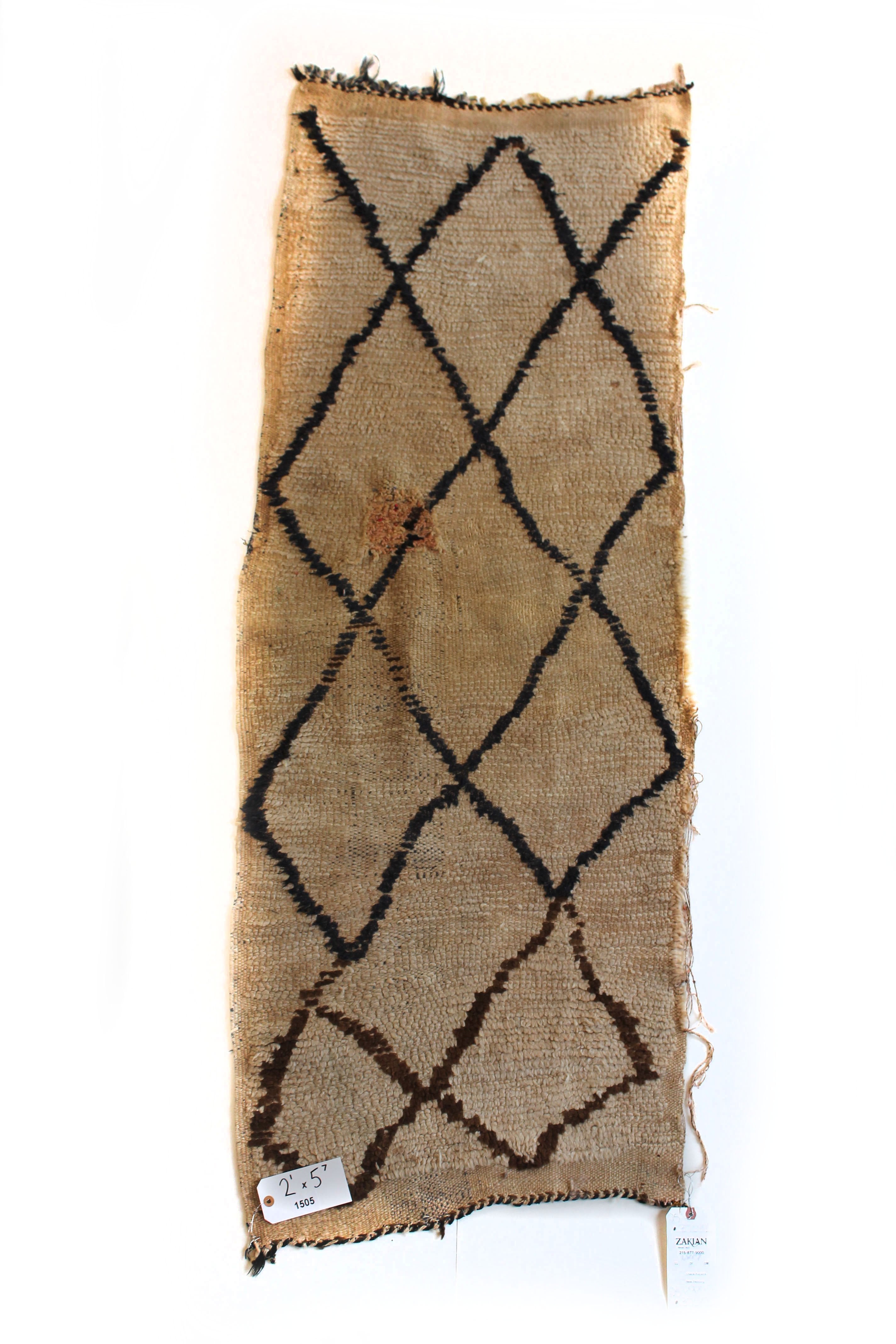1505 Moulouya with Taupe/Yellow/Purple Diamonds and Zig-Zags Pattern