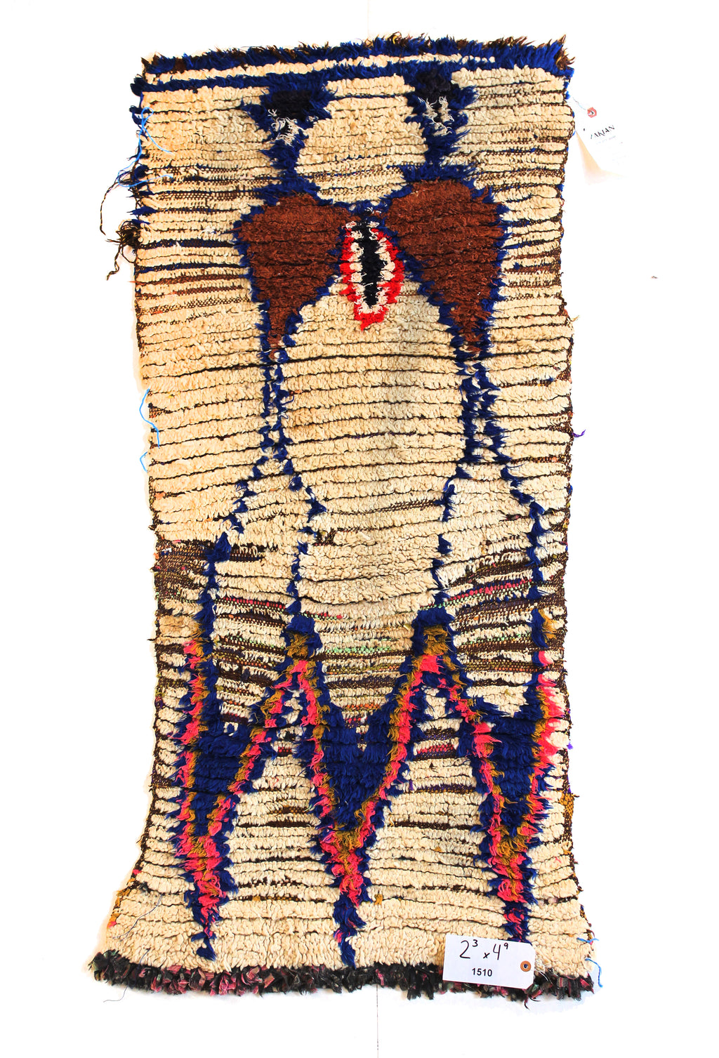 1510 HighAtlas with Taupe/Brown/Green/Orange/Red Diamonds and Zig-Zags Pattern