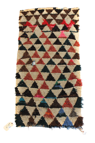 1122 Moulouya with Taupe/Red/Brown/Blue/Pink Triangles Pattern