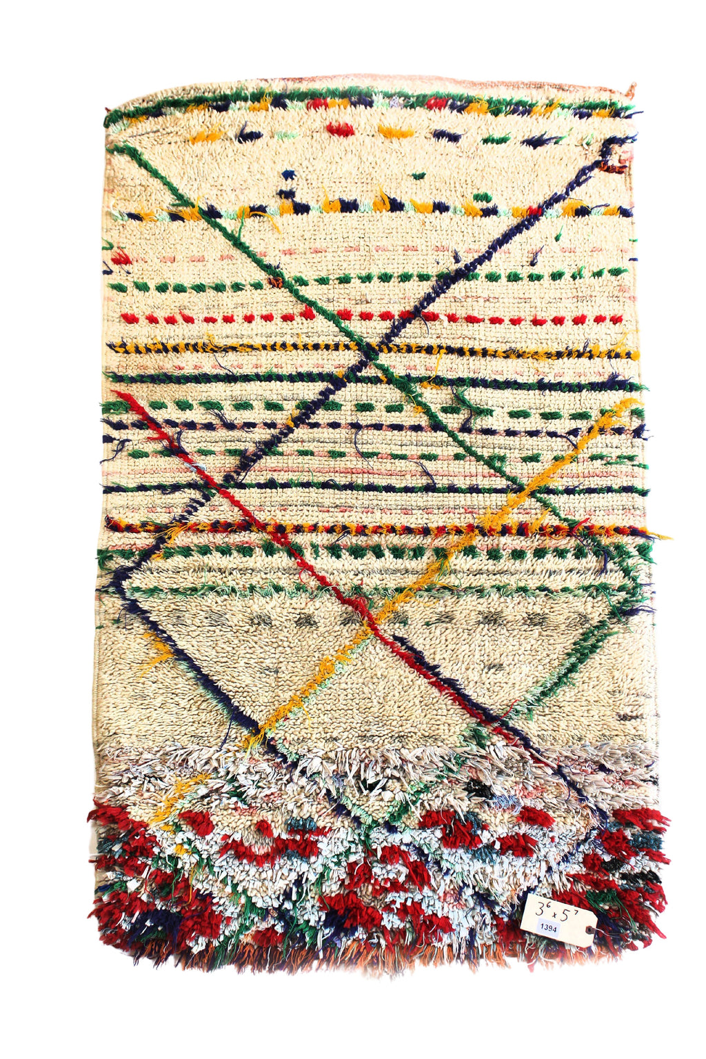 1394 Moulouya with Taupe/Yellow/Blue/Pink/Red/Purple Diamonds and Lines Pattern