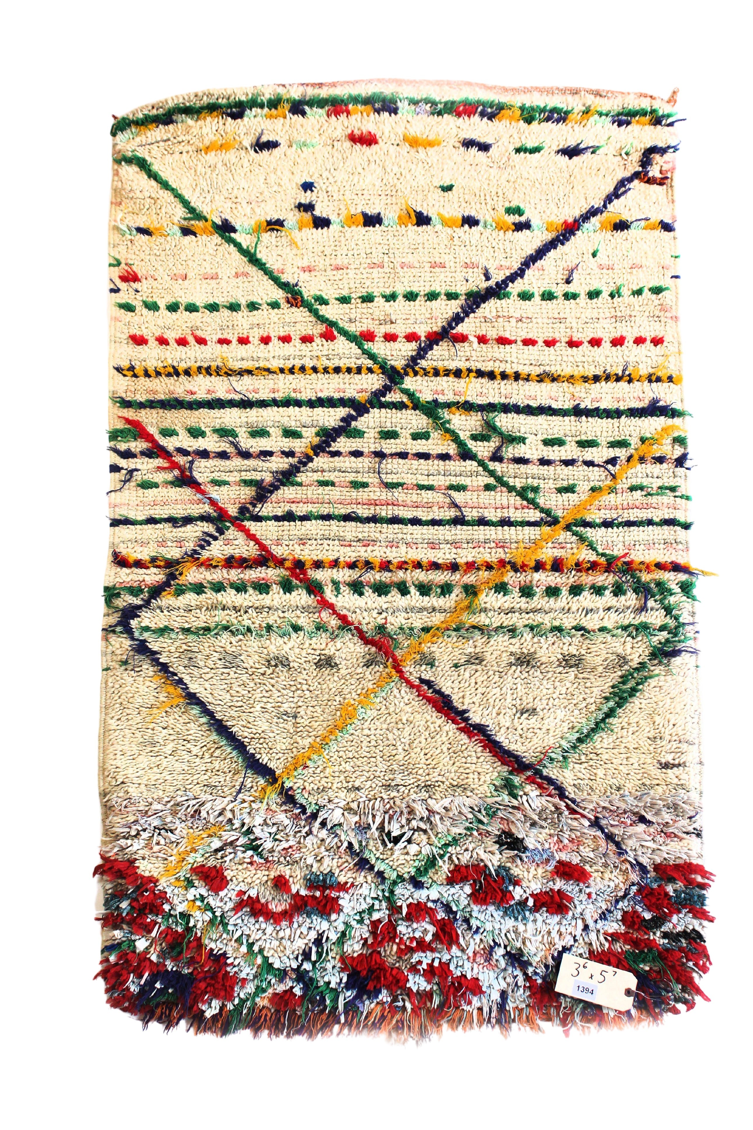 1394 Moulouya with Taupe/Yellow/Blue/Pink/Red/Purple Diamonds and Lines Pattern