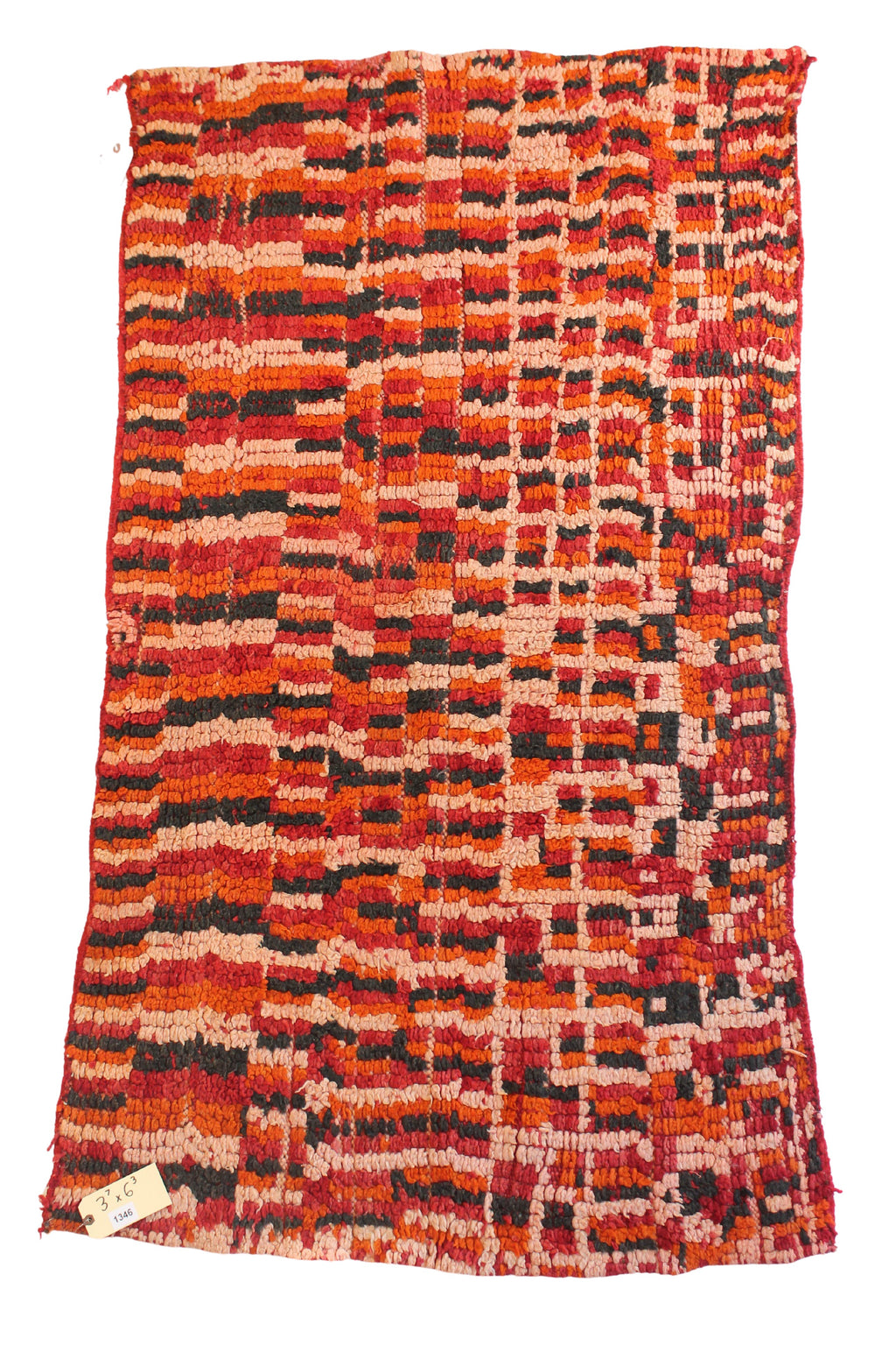 1346 Boujad with Orange/Red/Black/Tan Squares Pattern (P20)