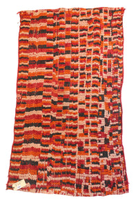 1346 Boujad with Orange/Red/Black/Tan Squares Pattern