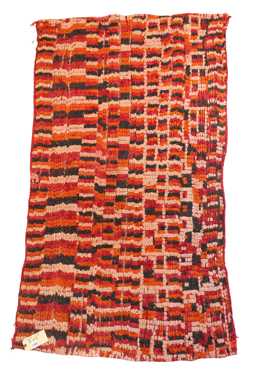 1346 Boujad with Orange/Red/Black/Tan Squares Pattern