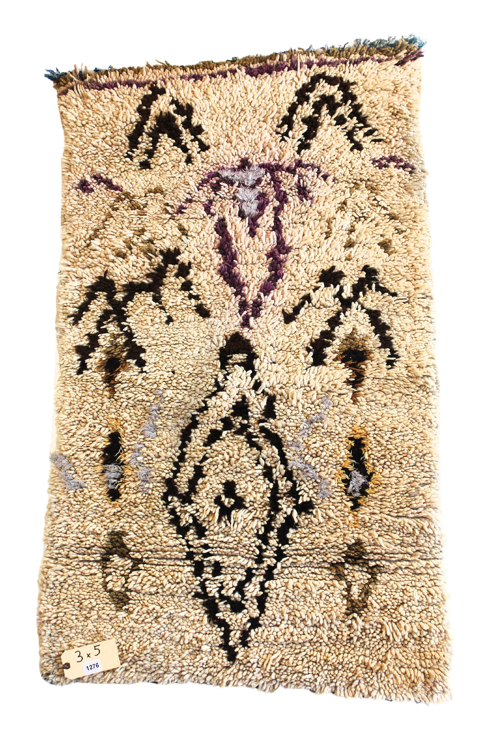 1276 HighAtlas with Taupe/Black/Purple Diamonds and V's Pattern (P11)