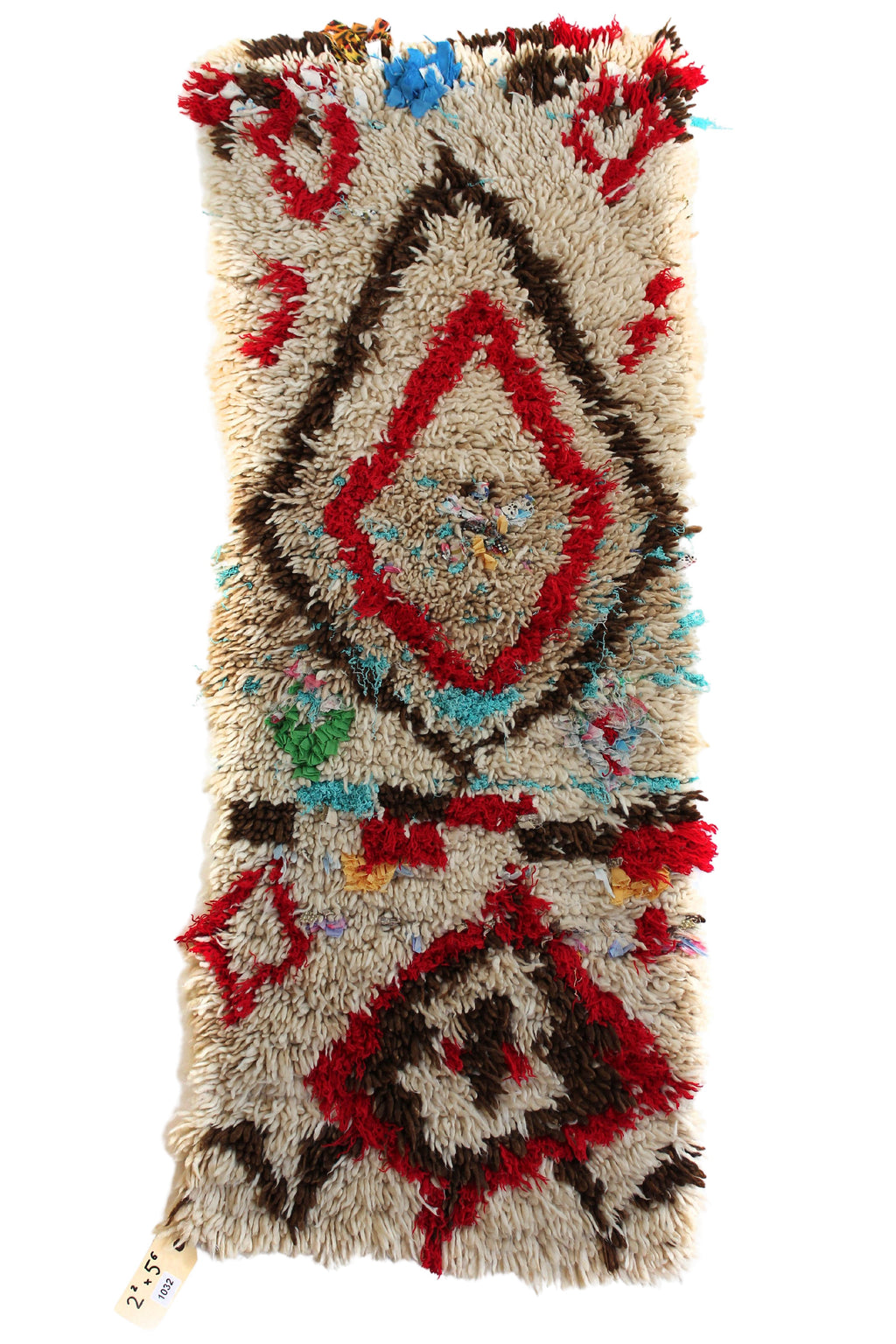 1032 Moulouya with tan w red and brown diamonds and multi-color spots Pattern