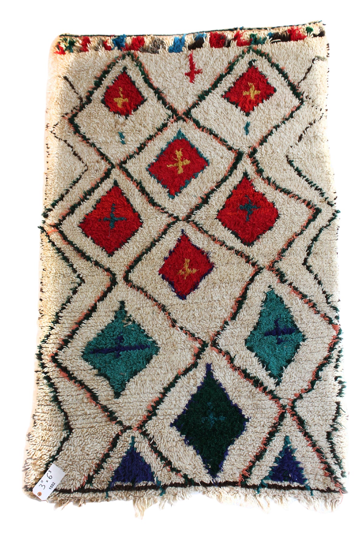 1502 Moulouya with Taupe/Pink/Orange/Green/Brown Diamonds Pattern (P2)