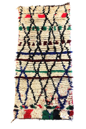 1313 Moulouya with Taupe/Black/Red/Blue/Green Diamonds andHorizontal Lines Pattern