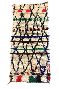 1313 Moulouya with Taupe/Black/Red/Blue/Green Diamonds andHorizontal Lines Pattern