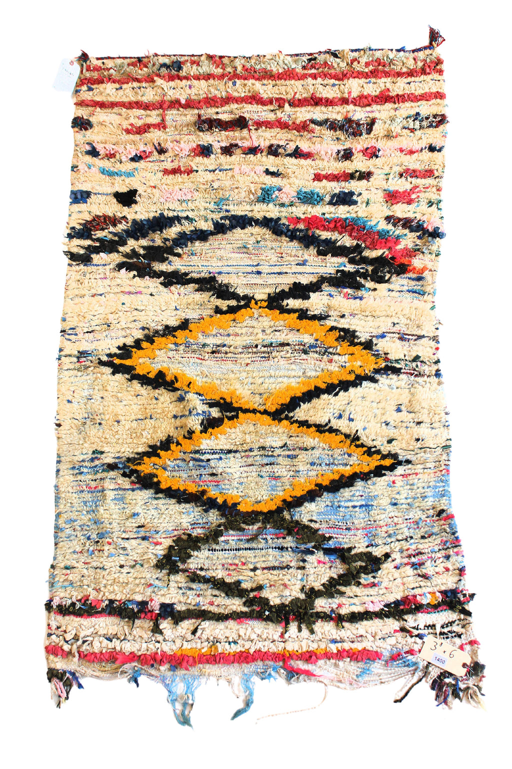 1400 Open East with Taupe/Yellow/Black/Red/Blue Diamonds Pattern