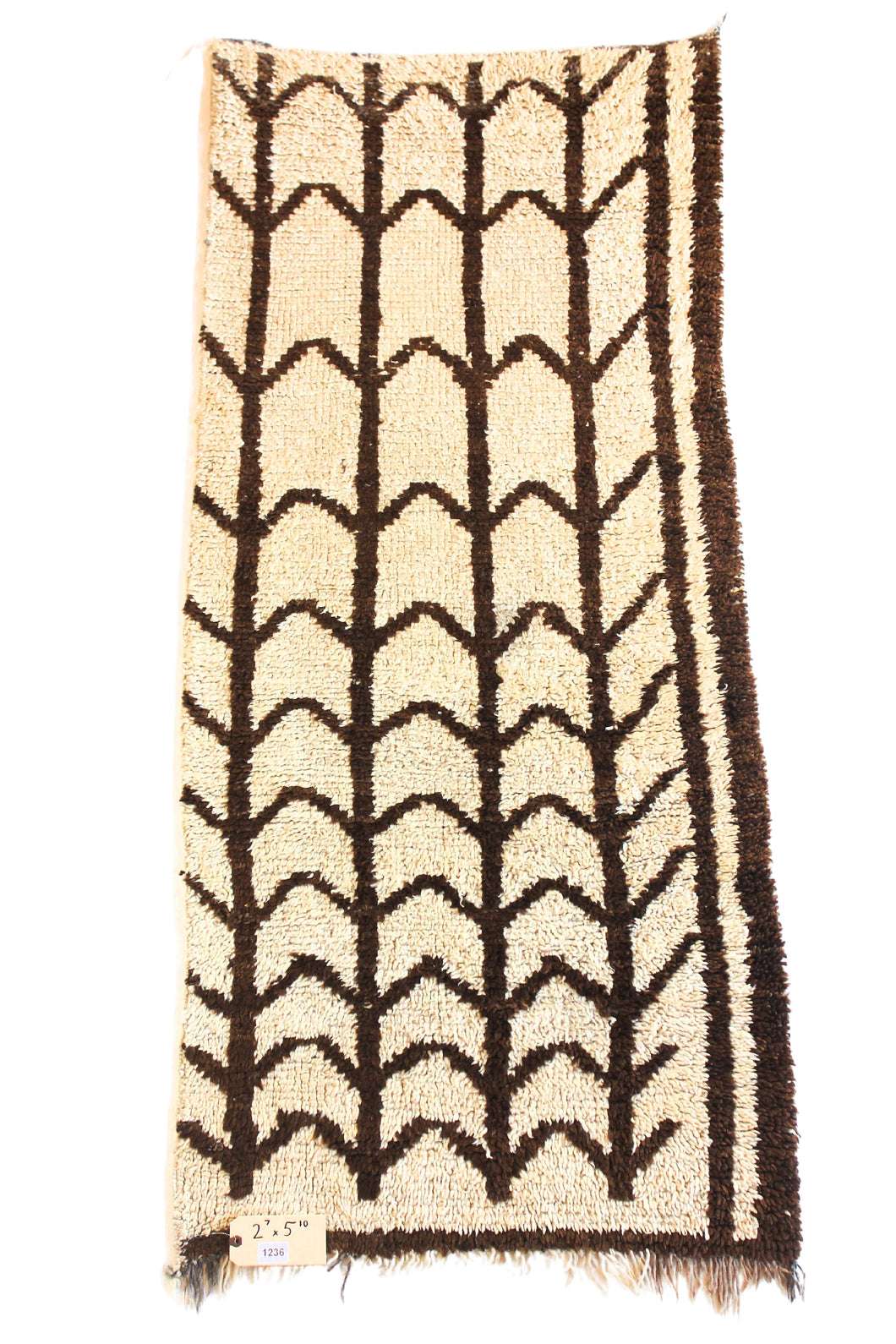 1236 Moulouya with Taupe/Brown Squares Pattern