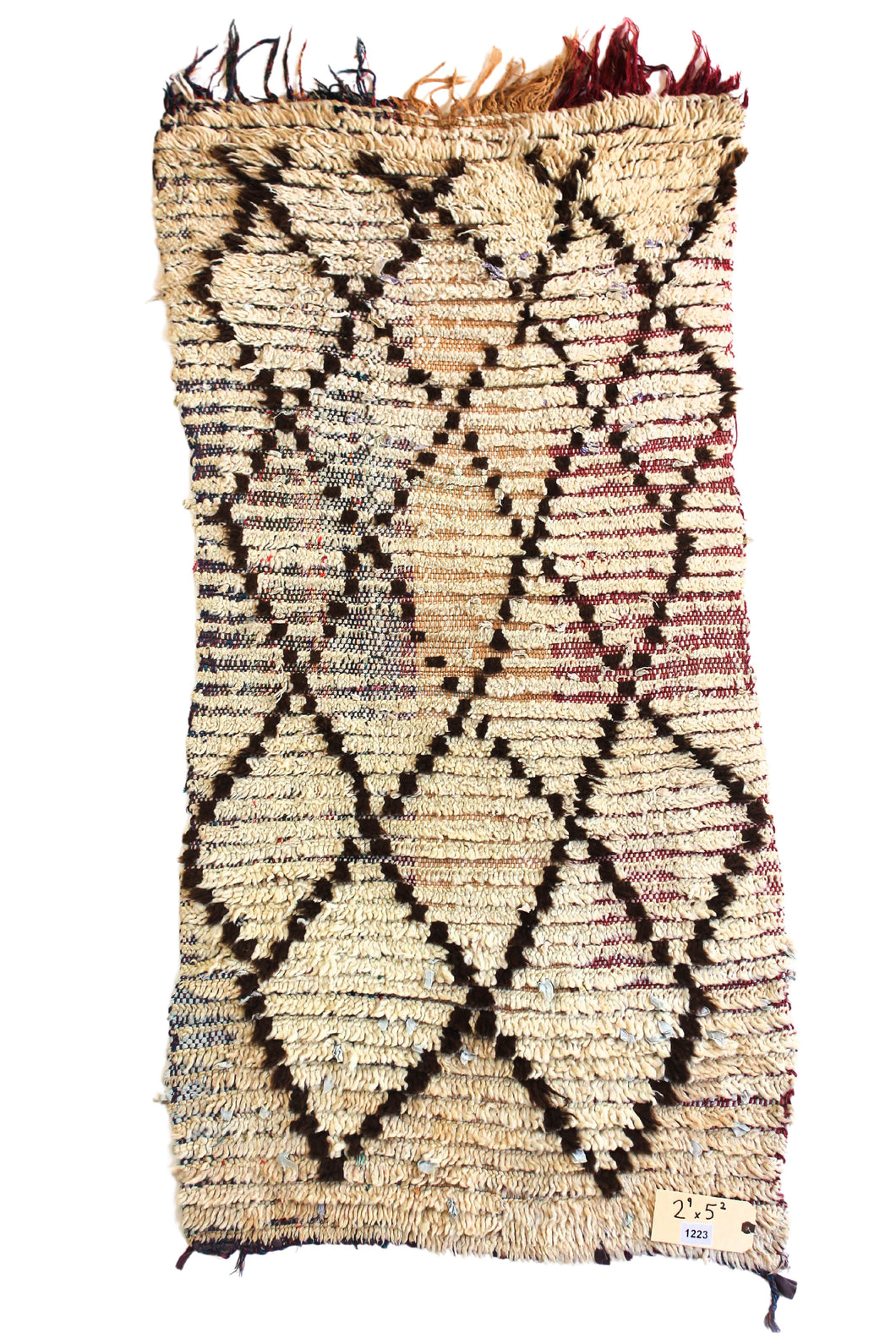 1223 Moulouya with Taupe/Brown/Red/Orange/Blue Diamonds Pattern