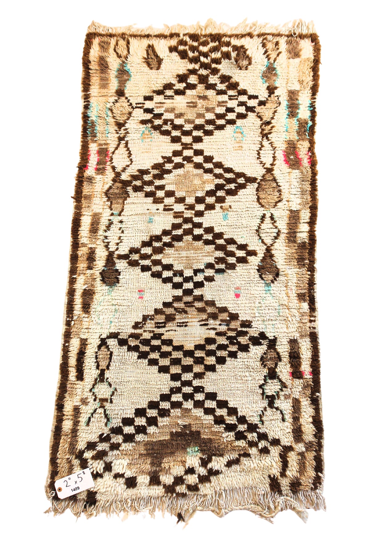 1489 HighAtlas with Taupe/Brown Diamonds Pattern