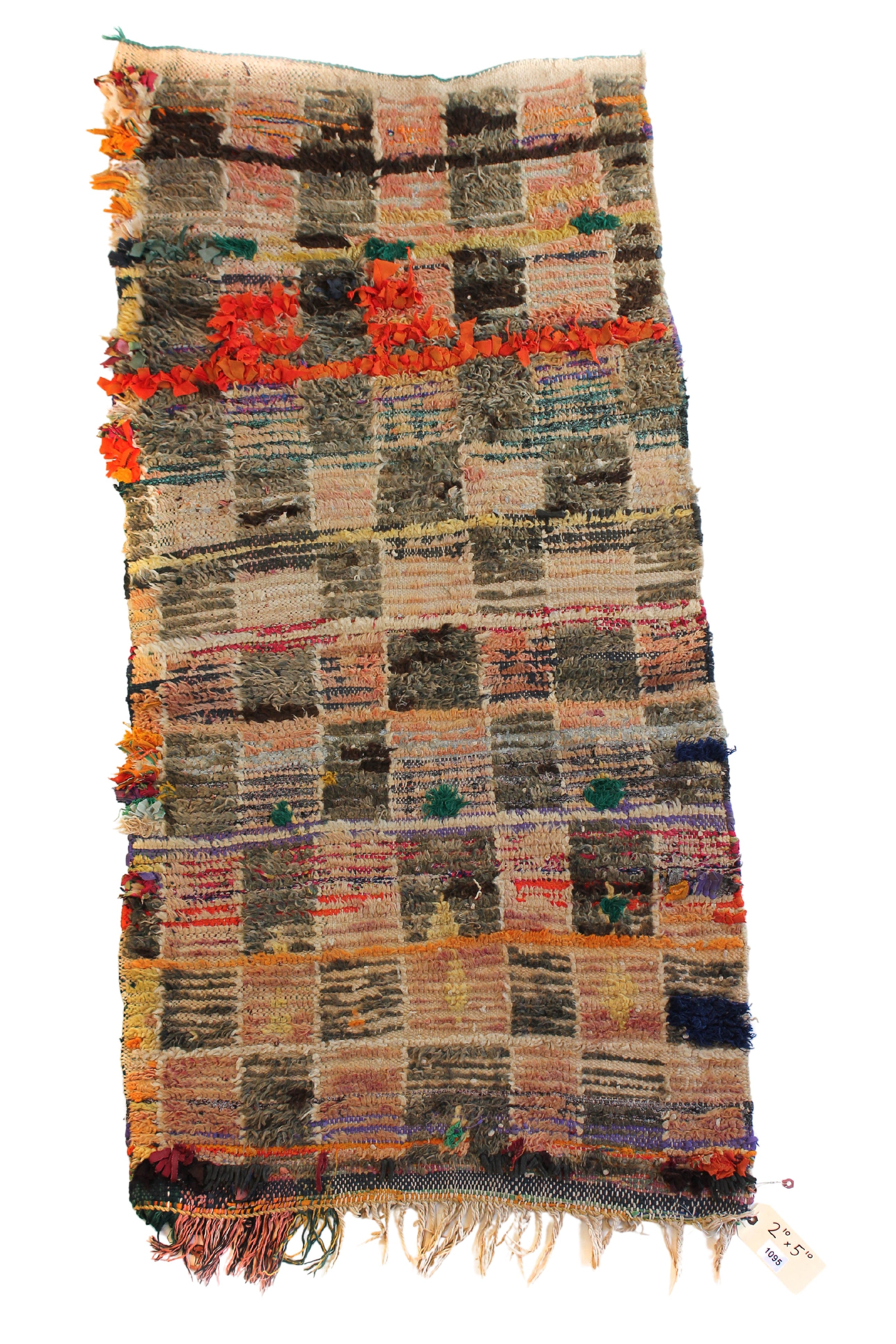 1095 Boujad with Multi-color/Black/Orange Squares Pattern