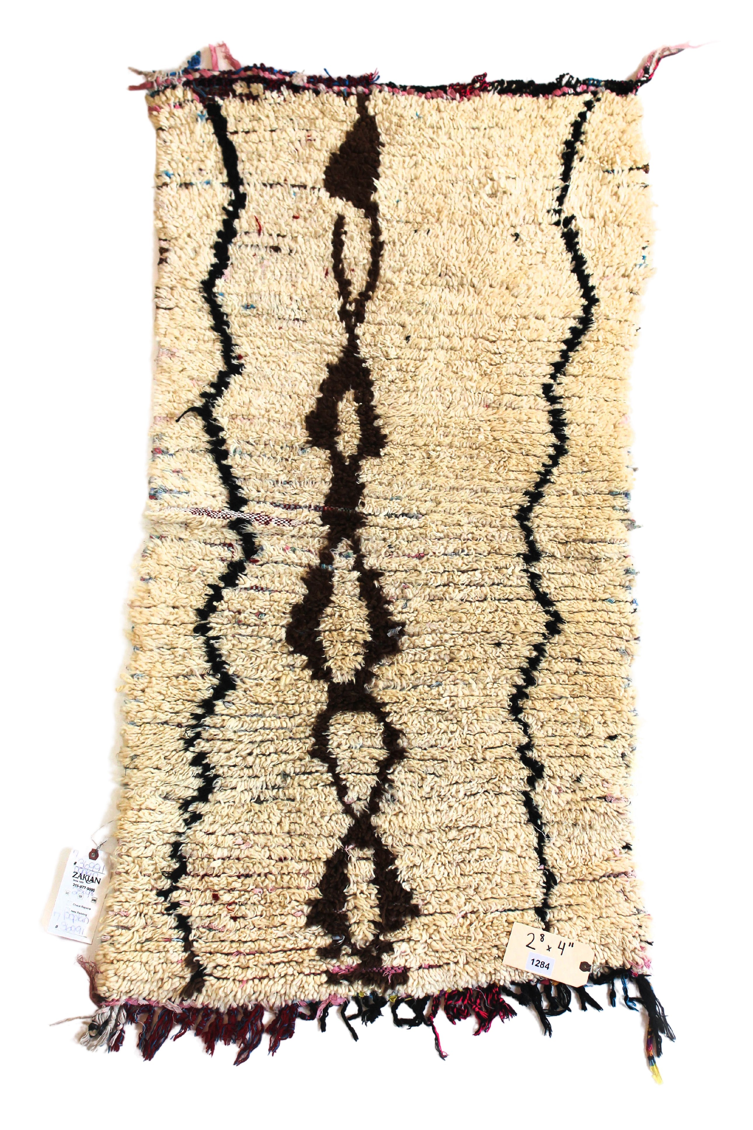 1284 Open East with Taupe/Black/Brown Diamonds and Zig-Zags Pattern