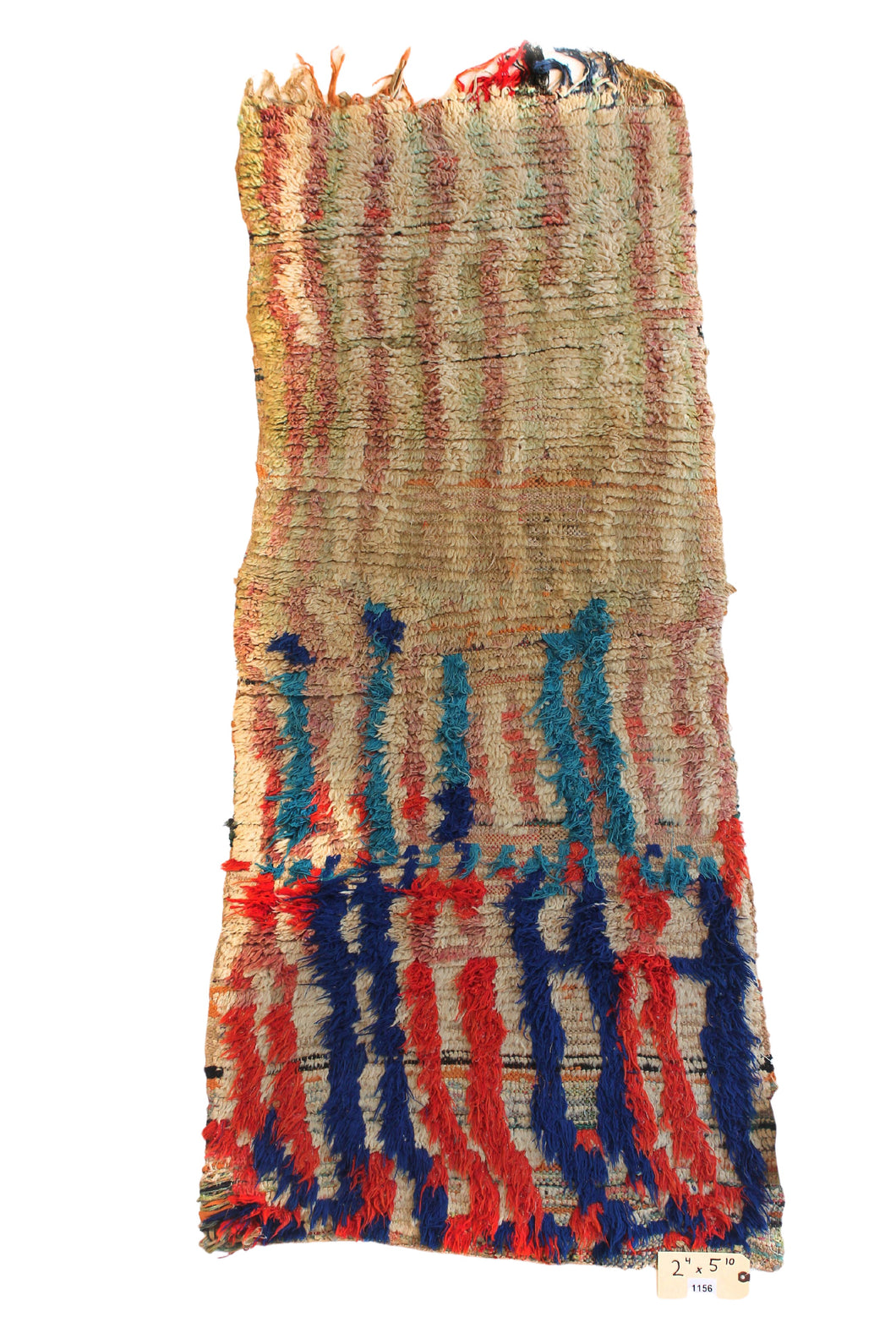 1156 High Atlas with Taupe/Pink/Red/Blue/Turquoise Vertical Lines Pattern