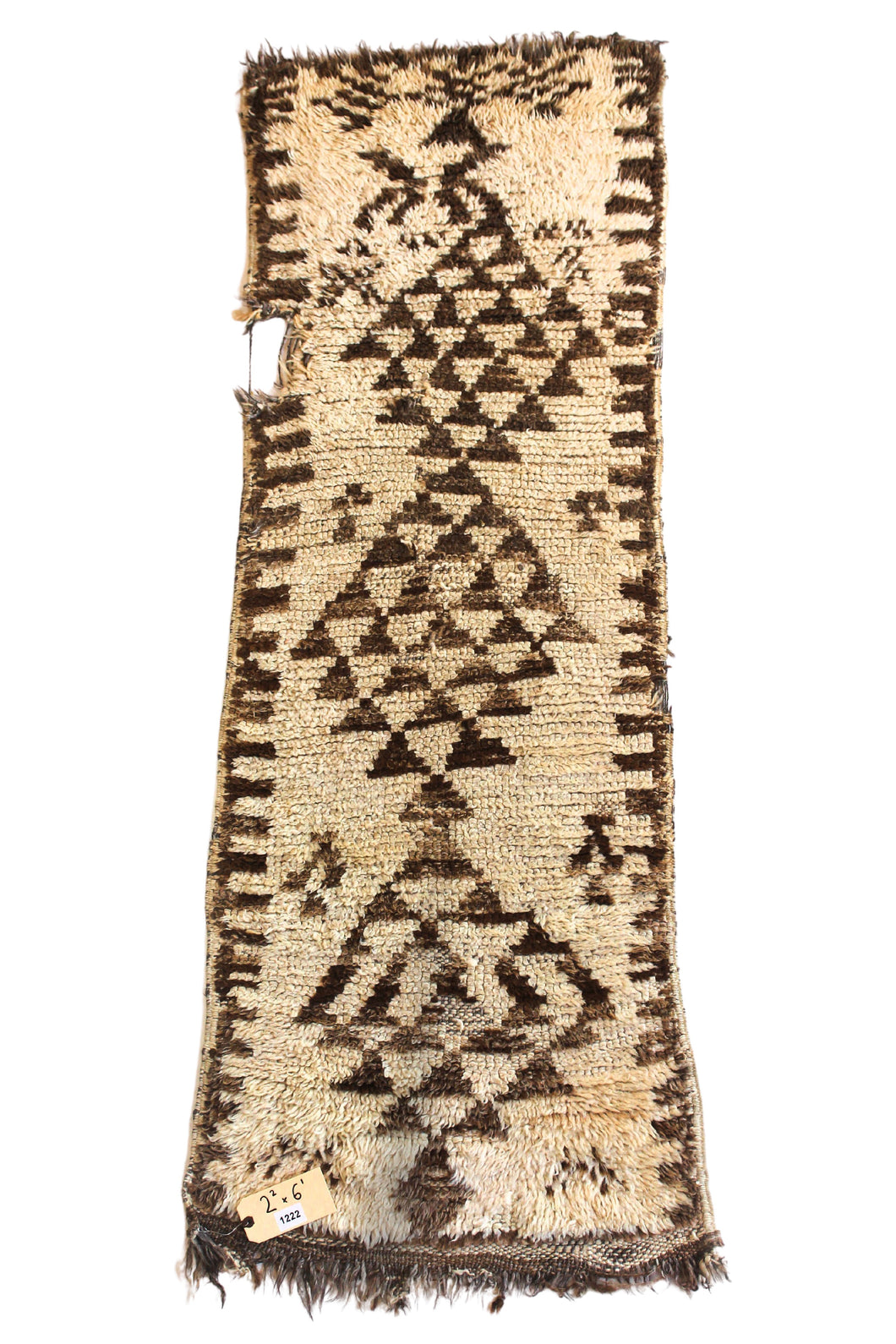 1222 Moulouya with Taupe/Brown Traingle Diamonds Pattern