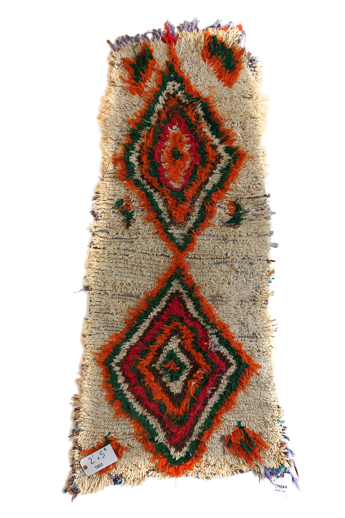 1503 Open East with Taupe/Purple/Red/Black/Green Diamonds Pattern