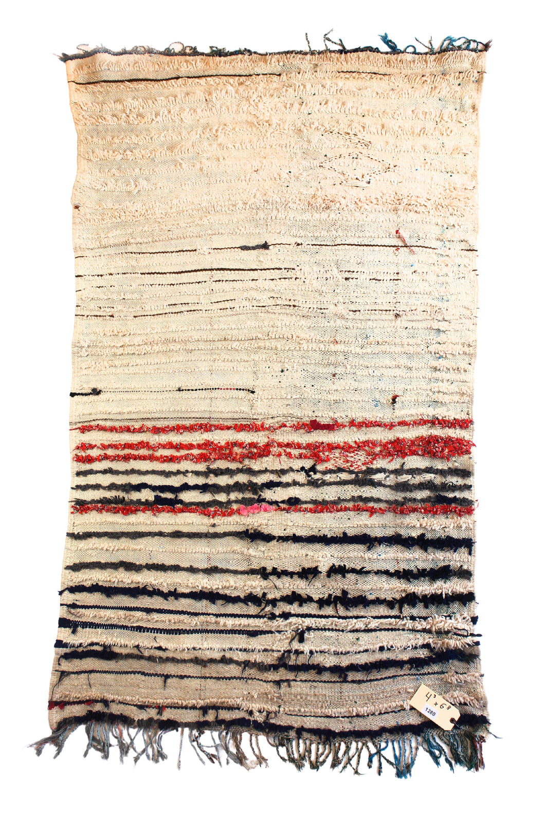 1280 HighAtlas with Taupe/Red/Blue/BlackHorizontal Stripes Pattern