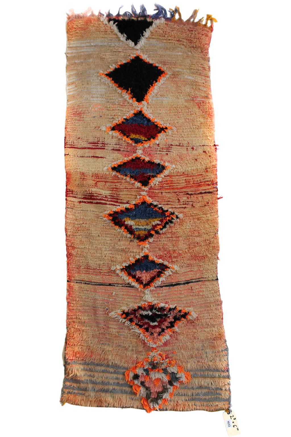 1033 Boujad with orange w multi-color diamonds Pattern (P1)