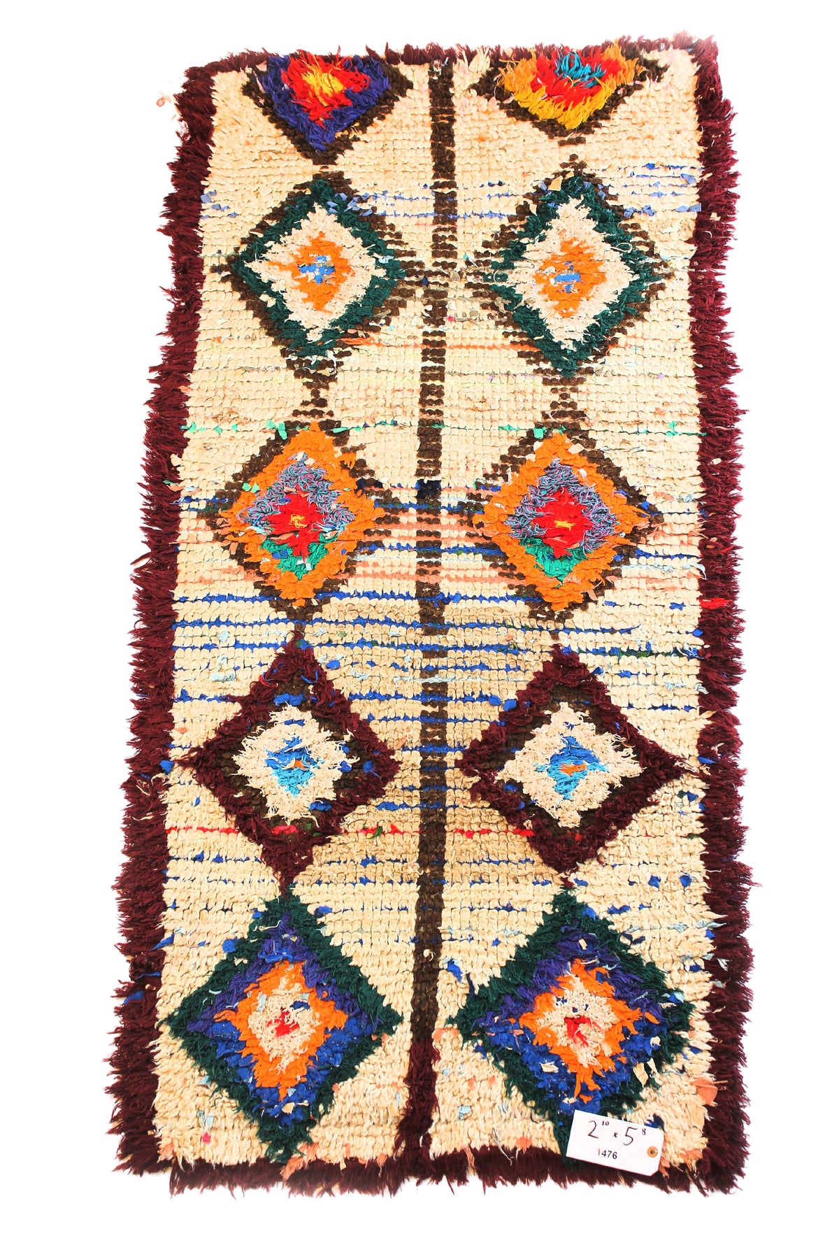 1476 Moulouya with Taupe/Brown/Pink/Blue Diamonds and Other Patterns Pattern  (P4)
