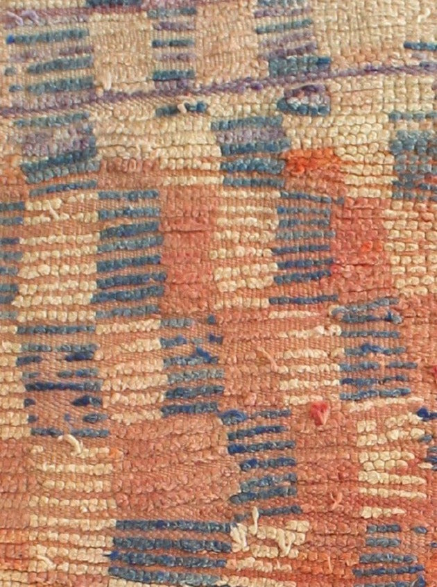 1146 Boujad with Taupe/Red/Blue Squares Pattern - 4'10" x 7'