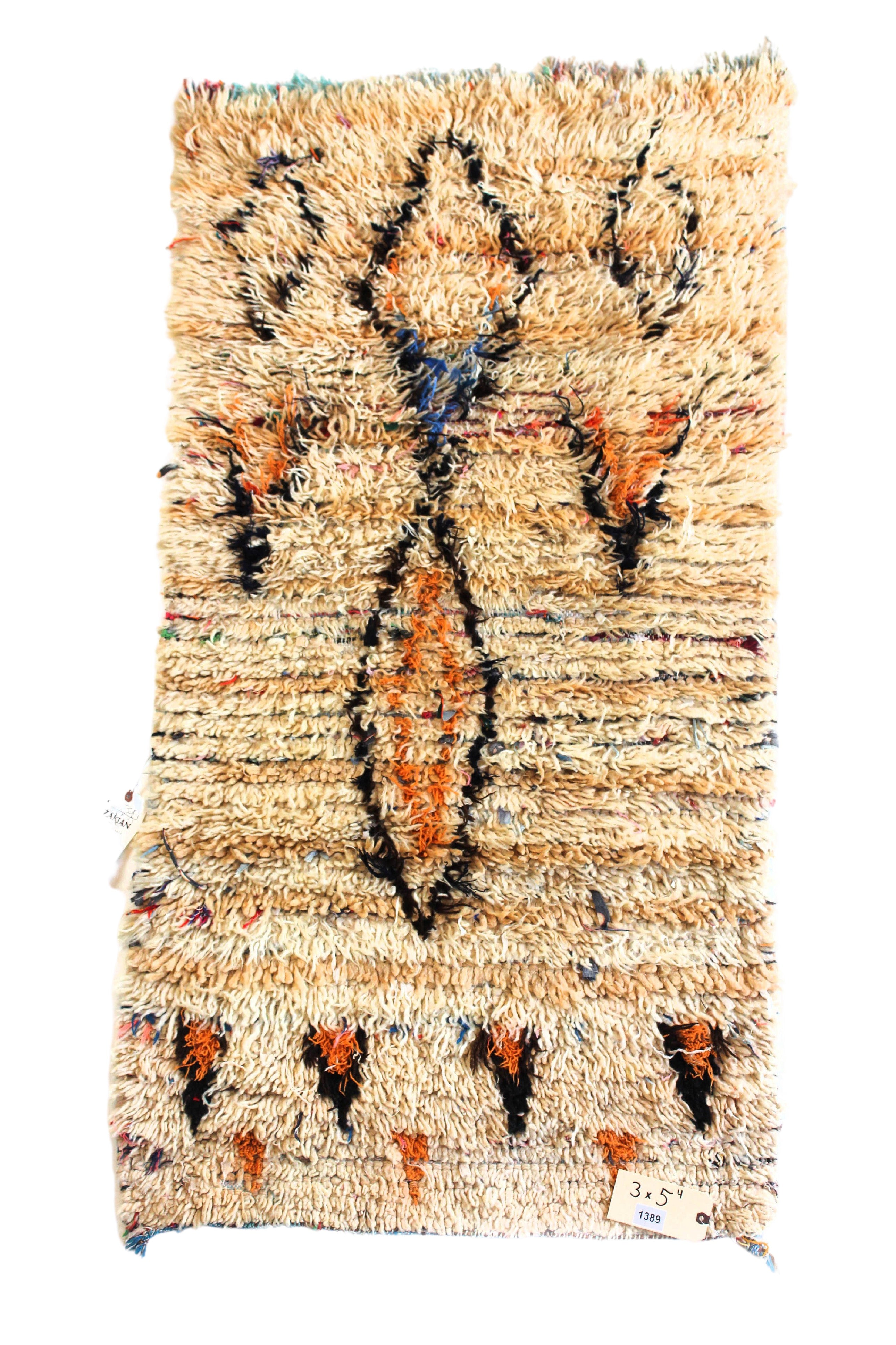 1389 Moulouya with Taupe/Orange/Black/Blue Diamonds Pattern