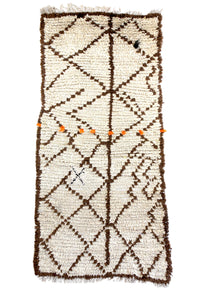 HighAtlas with cream brown diamonds/zig-zags w orange dots Pattern