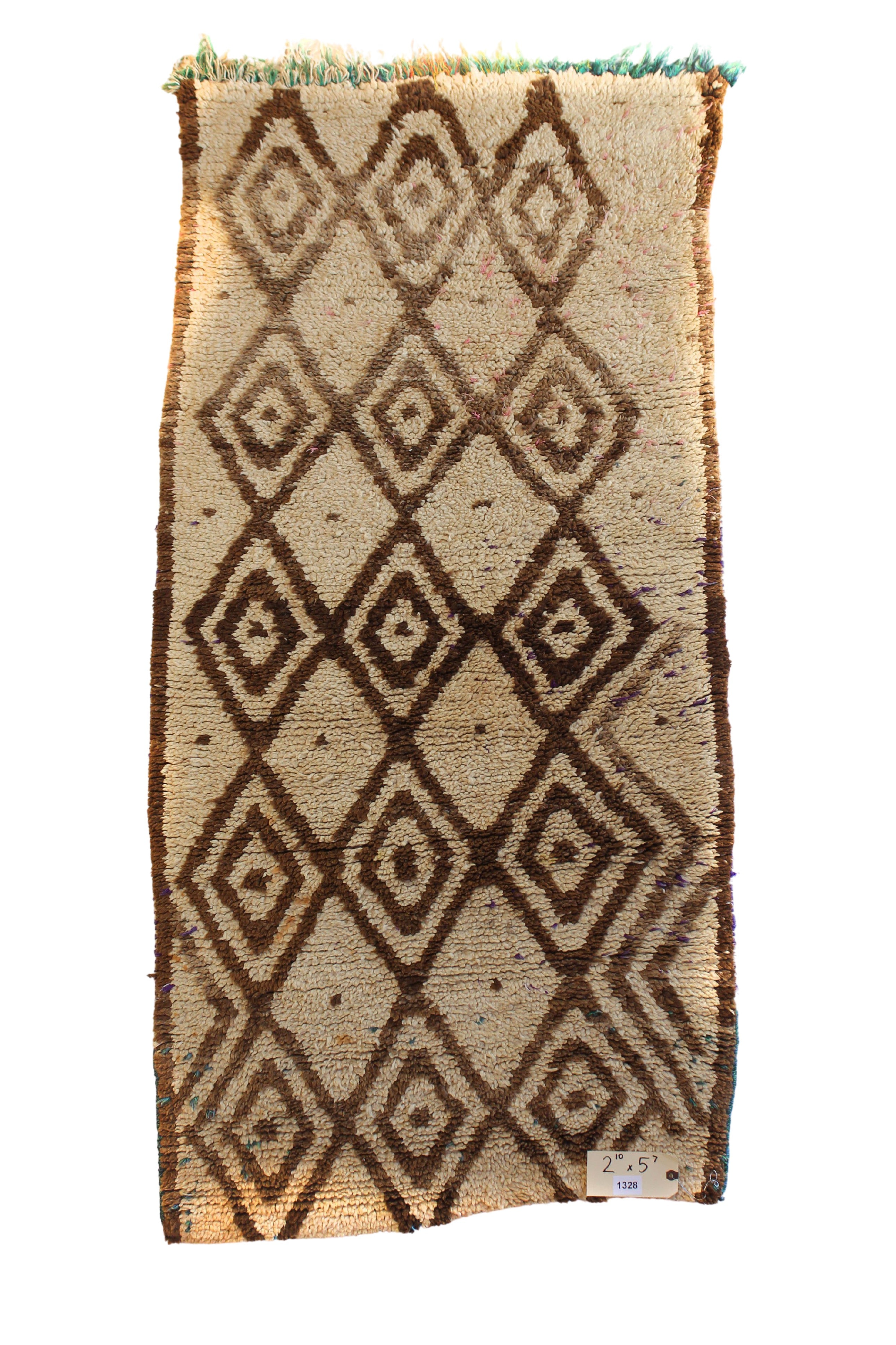 1328 Moulouya with Taupe/Brown Diamonds Pattern