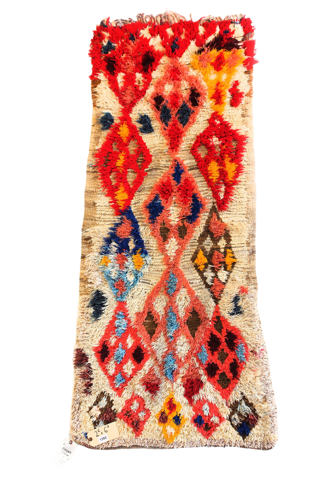 1392 HighAtlas with Taupe/Red/Blue/Pink/Yellow Diamonds Pattern