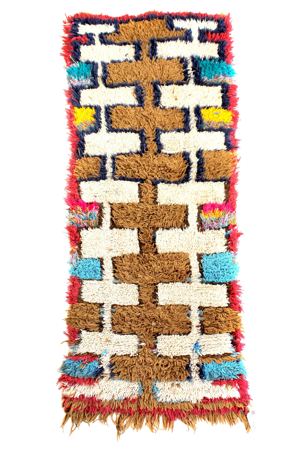 1023 HighAtlas with cream/brown/navyblue multi-color edges w brown crosses in middle Pattern