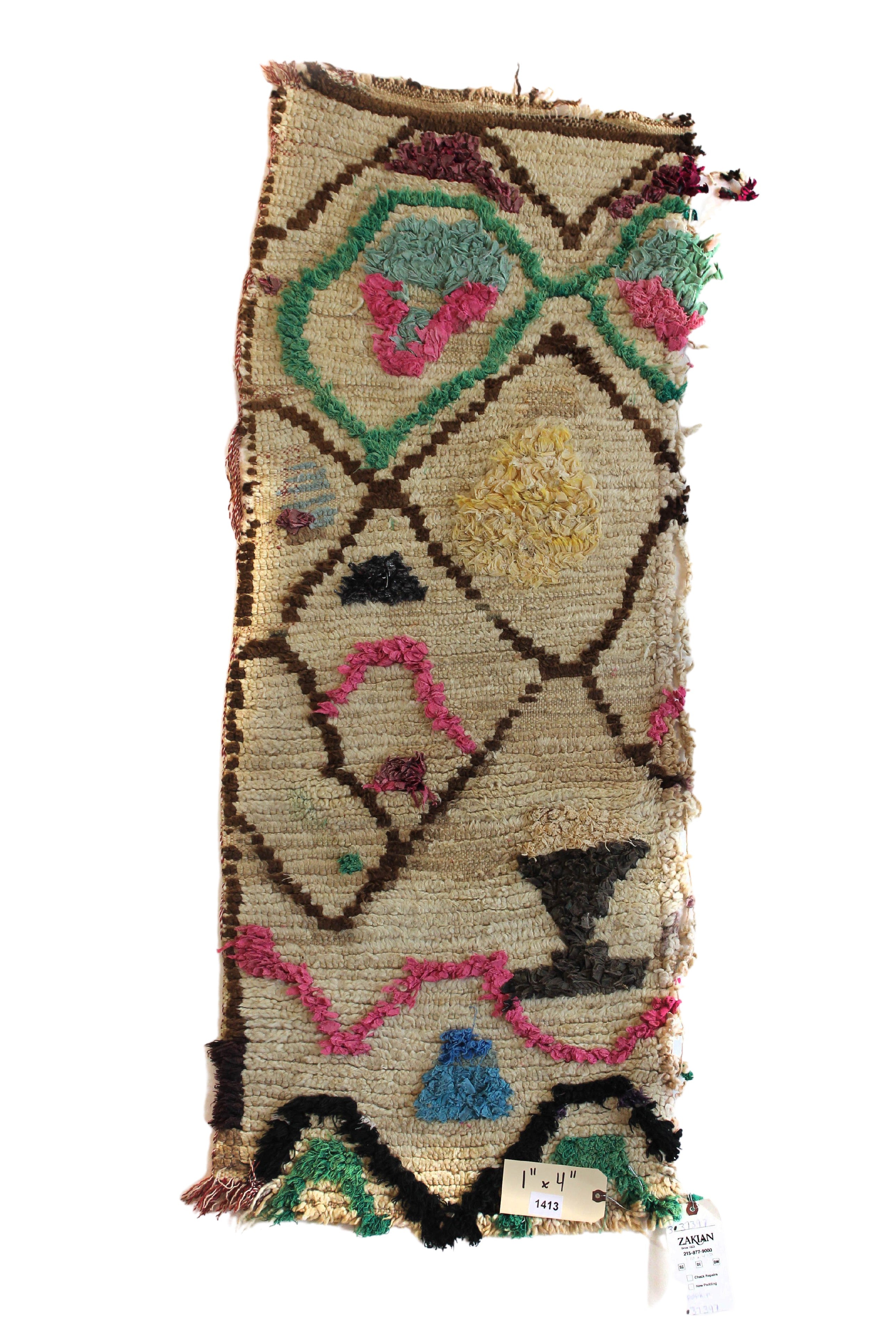 1413 HighAtlas with Taupe/Black/Pink/Blue/Green Diamonds and Other Patterns Pattern