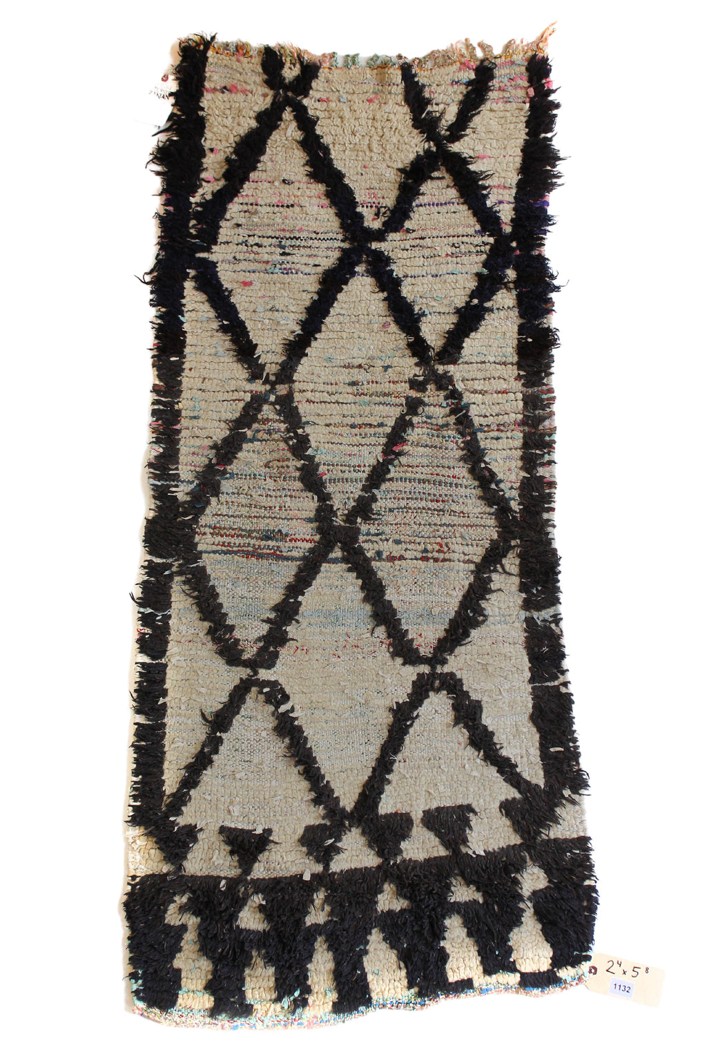1132 Open East with Taupe/Black/Blue Diamonds Pattern