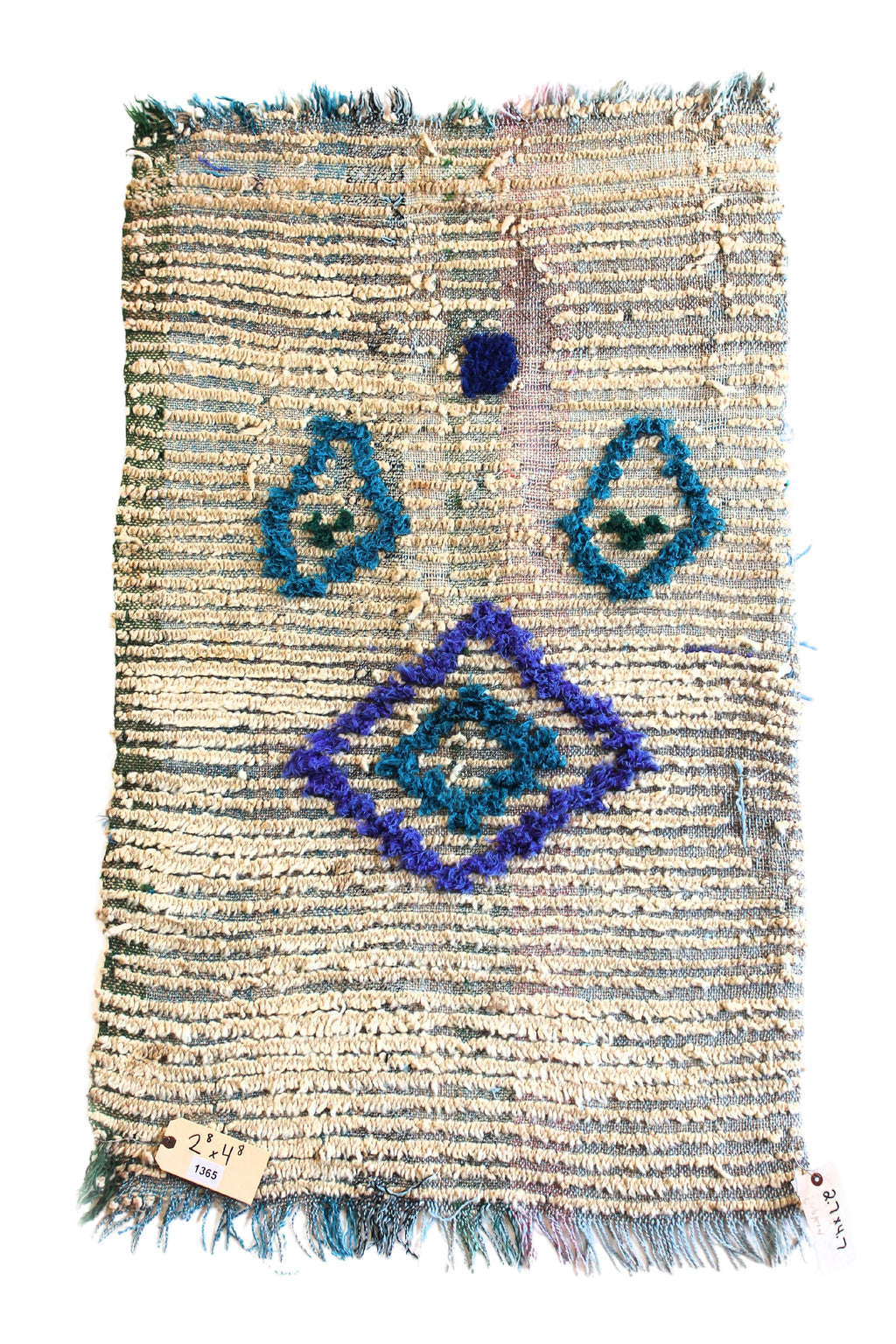 1365 Moulouya with Taupe/Green/Blue/Turquoise/Purple Diamonds and Dots Pattern