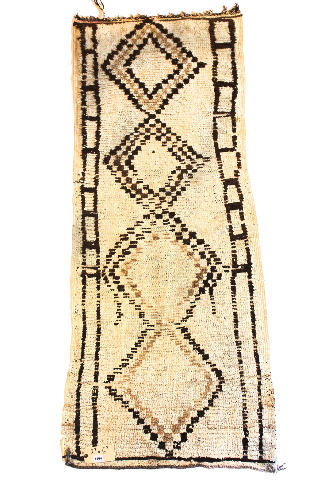 1194 Moulouya with Taupe/Black/Brown Checkered Diamonds Pattern