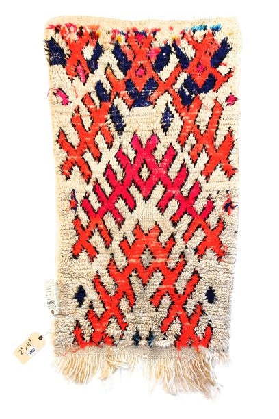 1067 HighAtlas with Taupe/Orange/Fusia/Blue Crossed X's Pattern