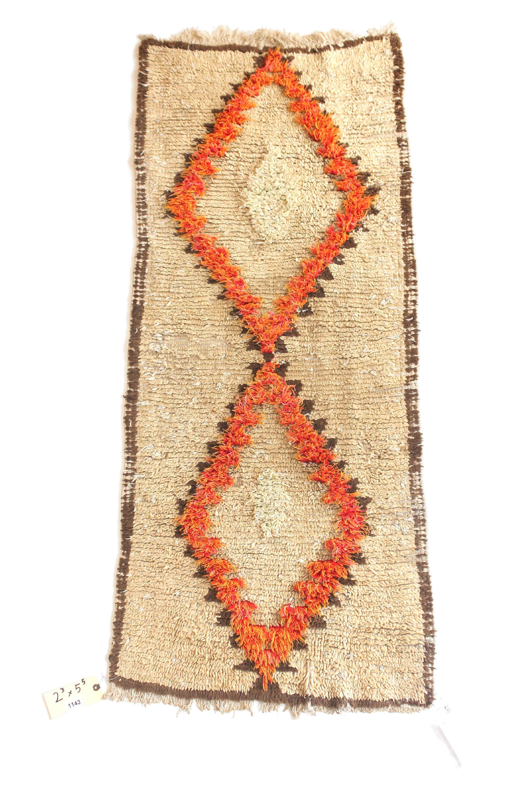 1143 HighAtlas with Taupe/Orange/Brown Diamonds Pattern